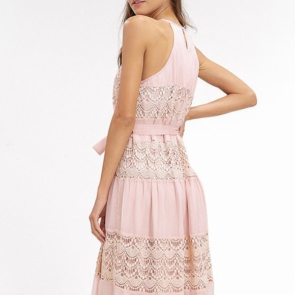 LAST ONE! Vintage Inspired Midi Dress - Blush - Picture 2 of 3